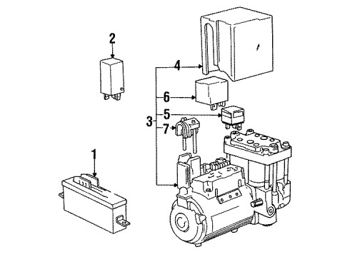 1990 BMW 735i ABS Components Relay Diagram for 34521179131