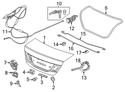 2015 Honda Civic Trunk Holder, Trunk Open Spring Diagram for 74874-TR6-000