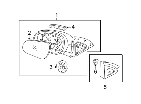2011 Hyundai Elantra Outside Mirrors Mirror Assembly-Outside Rear View, LH Diagram for 87610-2L660