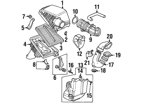 1997 Acura TL Filters Hose, Feed Air Diagram for 18795-PX9-A00