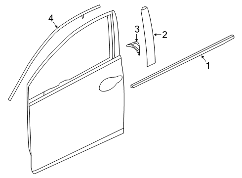 2019 Honda Insight Exterior Trim - Front Door MLDG, L. FR. DOOR Diagram for 72450-TXM-A01