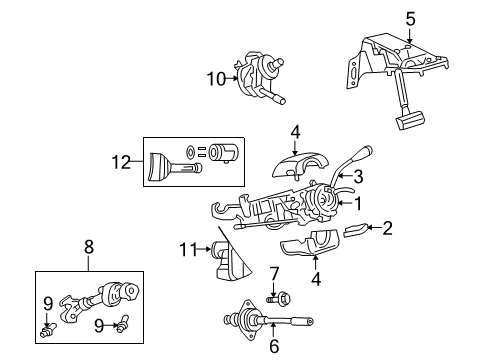 2007 Mitsubishi Raider Switches Bracket-Steering Column Diagram for 55351236AA