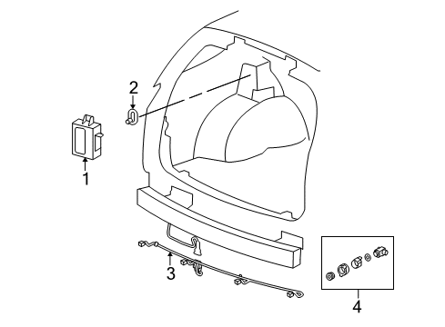 2006 Cadillac SRX Parking Aid Harness, Rear Object Sensor Wiring Diagram for 25770821