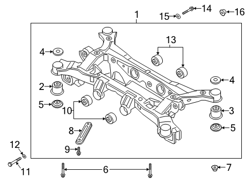 2019 Hyundai Santa Fe Suspension Mounting - Rear Bolt Diagram for 626171U200