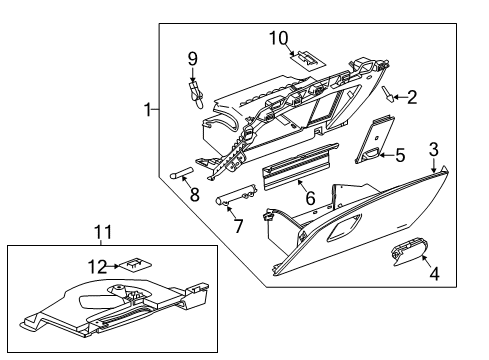 2018 Buick Envision Glove Box Glove Box Assembly Bumper Diagram for 22794532