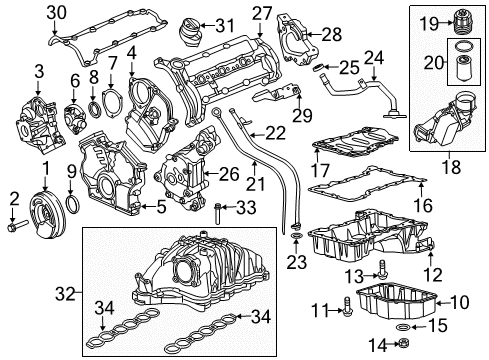 2015 Ram 1500 Engine Parts, Mounts, Cylinder Head & Valves, Camshaft & Timing, Oil Pan, Oil Pump, Crankshaft & Bearings, Pistons, Rings & Bearings, Variable Valve Timing Filter-Engine Oil Diagram for 68492616AA