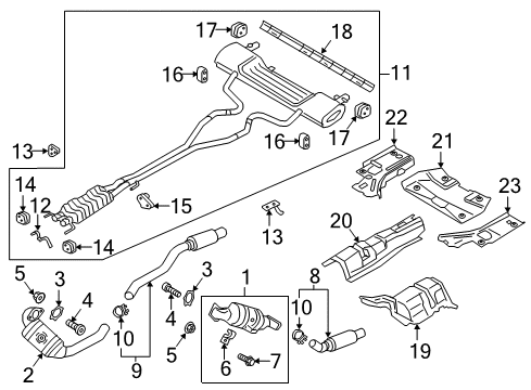 2018 Lincoln Continental Exhaust Components Shield Diagram for GD9Z-5A273-A