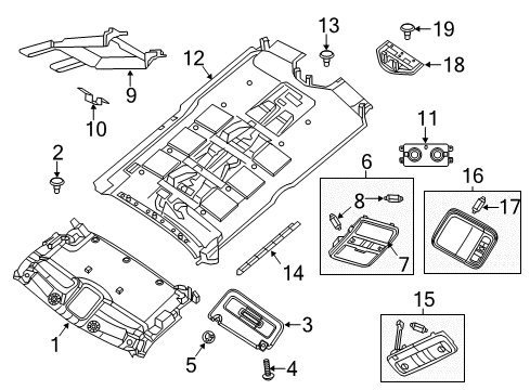 2019 Nissan NV3500 Interior Trim - Roof Lamp Assembly-Room Diagram for 26410-1PA0B