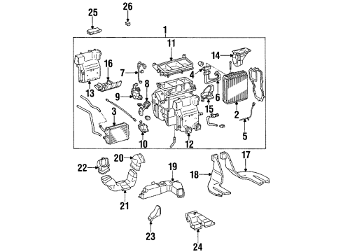 1995 Toyota Avalon Heater Core & Control Valve Valve Assembly, Water Diagram for 87240-33010