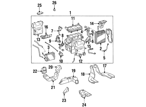 1997 Toyota Avalon HVAC Case Pipe Assembly Diagram for 88716-33140