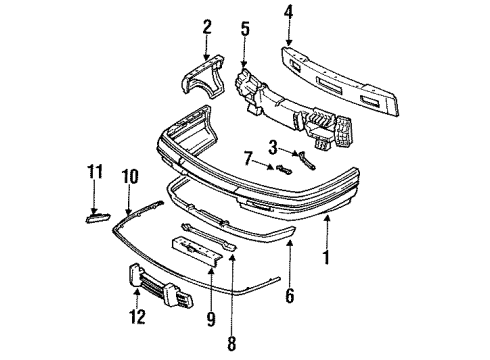 1992 Pontiac Grand Prix Front Bumper Reflector Asm-Front Side Marker Diagram for 5974667