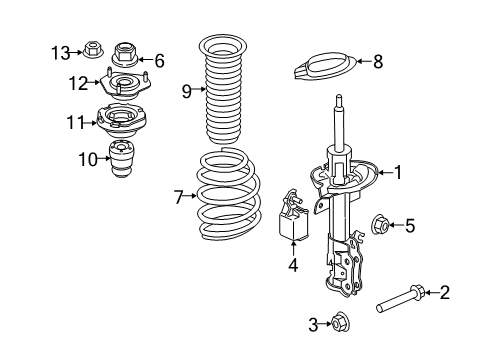 2018 Ford Fiesta Struts & Components - Front Damper Diagram for C1BZ-3C157-A
