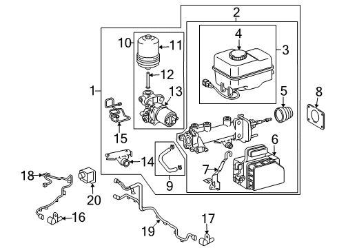 2014 Toyota Land Cruiser ABS Components Master Cylinder Assembly Diagram for 47050-60500