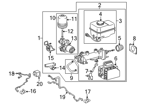 2020 Toyota Land Cruiser Hydraulic System Cylinder Sub-Assy, Brake Master Diagram for 47052-60630