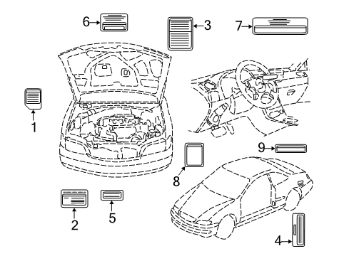 2003 Acura CL Information Labels Label, Relay Box Diagram for 38253-S3M-C21