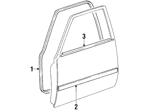 1988 Chevrolet Nova Front Door MLDG Diagram for 94844069