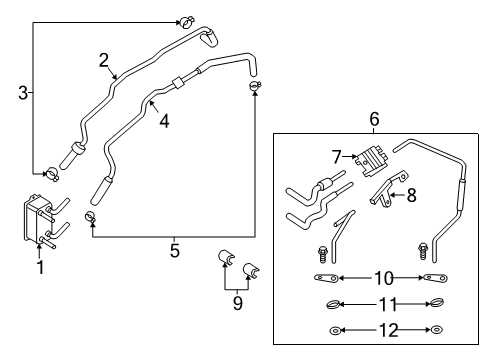 2016 Ford Fusion Oil Cooler Cooler Pipe Diagram for EG9Z-7R081-B