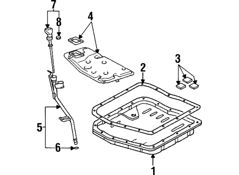 1996 Toyota Avalon Automatic Transmission Gage Sub-Assy, Transmission Oil Level Diagram for 35103-33080