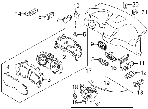 2012 Hyundai Accent Instruments & Gauges Heater Control Assembly Diagram for 97250-1R120-9Y