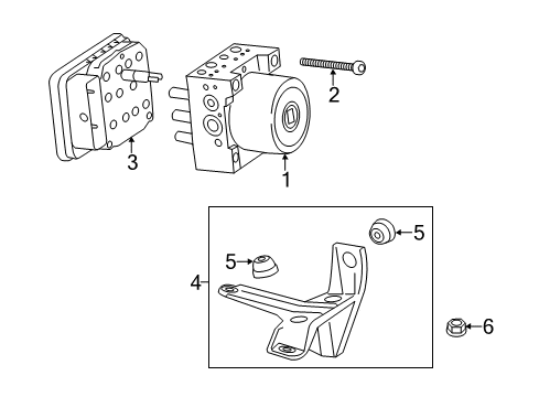 2019 Cadillac CTS ABS Components Mount Bracket Diagram for 84960631