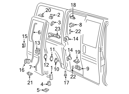 2010 GMC Savana 1500 Door & Components Wedge Diagram for 15743840