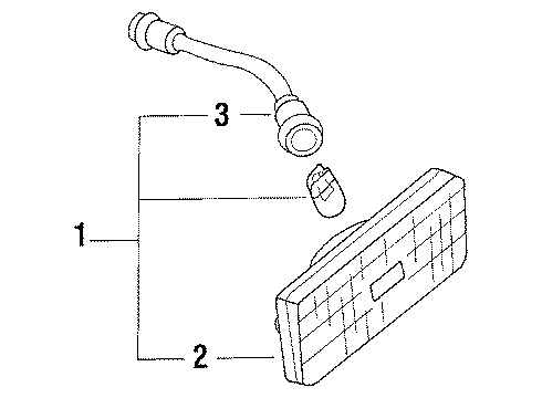 1984 Nissan Stanza Side Marker & Signal Lamps Lens & Housing Diagram for 26191-D1600