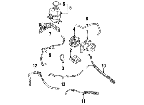 1994 Lexus ES300 P/S Pump & Hoses, Steering Gear & Linkage, Speed Sensitive Steering Lower Return Hose Diagram for 44406-33012