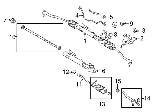 2013 Nissan Murano Steering Column & Wheel, Steering Gear & Linkage Tube Assy-Cylinder Diagram for 49541-1AA0A