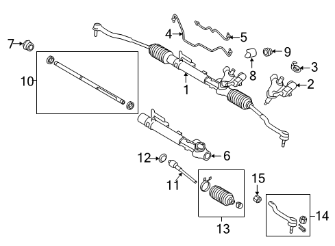 2013 Nissan Murano Steering Column & Wheel, Steering Gear & Linkage Gear & Linkage Diagram for 49001-1UM0A