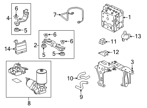 2012 Lexus RX450h Hydraulic System Computer Assembly, SKID Diagram for 89540-48423