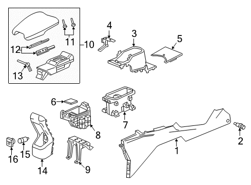 2019 Honda HR-V Center Console Holder Assembly, Cup (Deep Black) Diagram for 77230-T7J-H01ZA