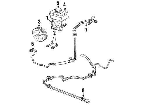 1999 Oldsmobile Intrigue P/S Pump & Hoses, Steering Gear & Linkage Pump Asm-P/S Diagram for 10313376