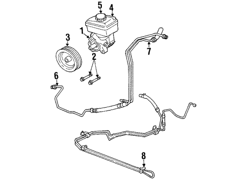 1999 Oldsmobile Intrigue P/S Pump & Hoses, Steering Gear & Linkage Hose Asm, P/S Gear Inlet Diagram for 26071633