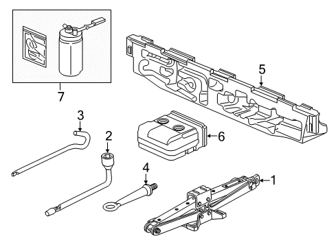 2018 Acura MDX Jack & Components Eyebolt (M22) Diagram for 74717-SZN-A00
