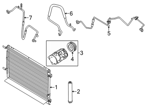 2020 Ford Mustang Air Conditioner AC Line Diagram for KR3Z-19972-B