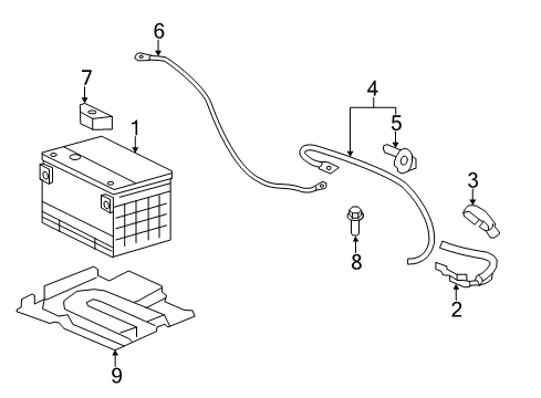 2012 Cadillac CTS Battery Tray Diagram for 25839351