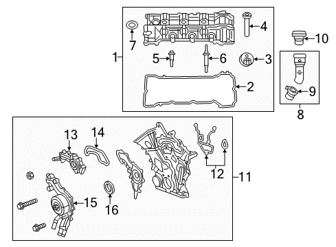 2015 Chrysler 300 Valve & Timing Covers Seal-Spark Plug Well Diagram for 5184778AB