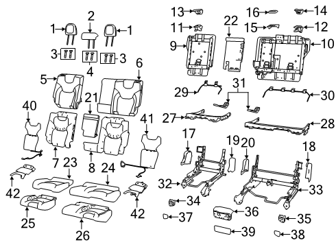 2019 Jeep Cherokee Rear Seat Components Sleeve-HEADREST Diagram for 5RL49DX9AA