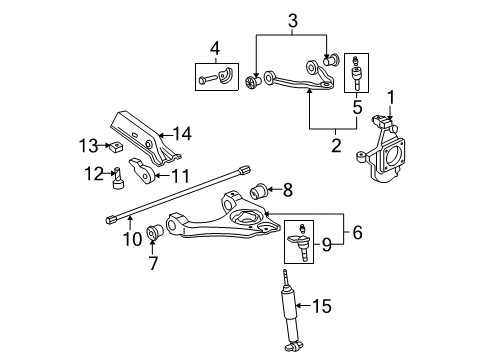 2010 GMC Yukon XL 2500 Front Suspension Components, Lower Control Arm, Upper Control Arm, Ride Control, Stabilizer Bar Shock Diagram for 20951274