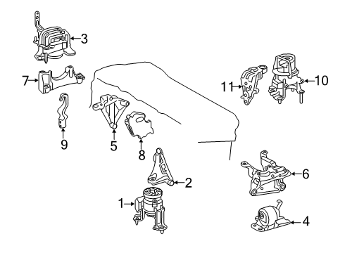 2021 Toyota RAV4 Prime Engine & Trans Mounting Rear Mount Bracket Diagram for 12303-F0150