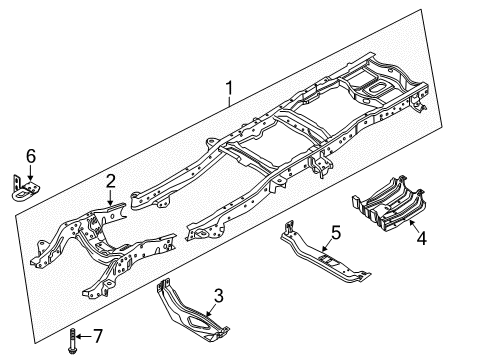 2015 Ford F-350 Super Duty Frame & Components Front Frame Diagram for BC3Z-5019-A