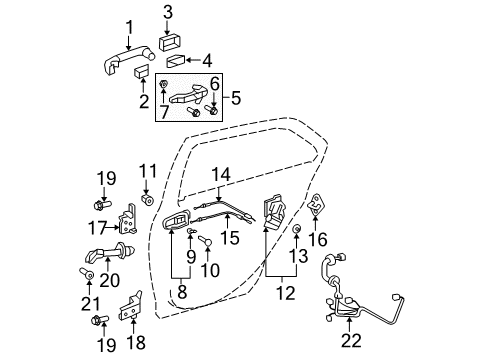 2010 Toyota Yaris Rear Door Door Check Diagram for 68630-52061