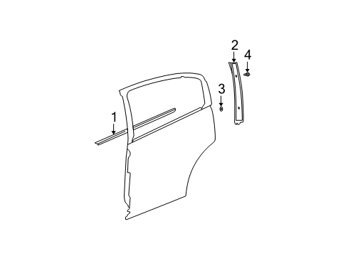 2007 Saturn Ion Exterior Trim - Rear Door Belt Weatherstrip Diagram for 15235726