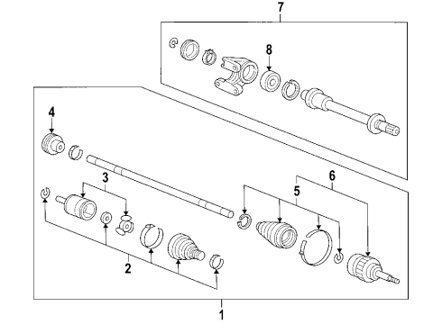 2006 Honda Civic Front Axle Shafts & Joints, Drive Axles Boot Set, Outboard (Gkn) Diagram for 44018-SNE-A02