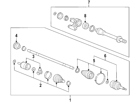 2006 Honda Civic Front Axle Shafts & Joints, Drive Axles Damper, Dynamic Diagram for 44351-SNE-A11