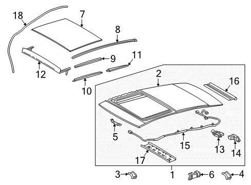 2018 Toyota Camry Sunroof Motor Diagram for 63260-06110