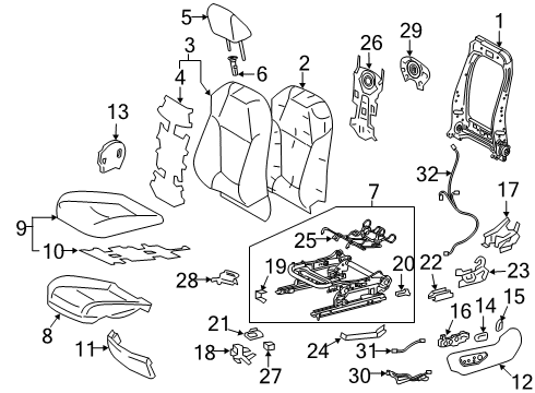 2021 Toyota RAV4 Heated Seats Control Sub-Assembly, Se Diagram for 87501-0R030