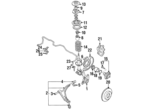 1987 Nissan Sentra Front Brakes Bracket STABILIZER Diagram for 54636-50A00