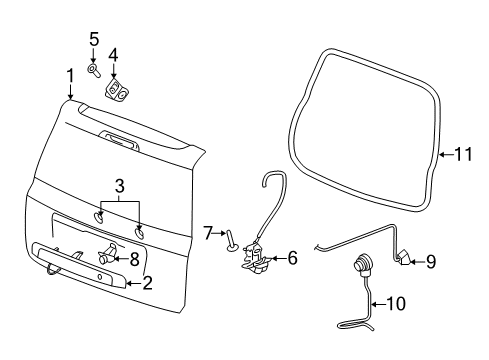 2014 Jeep Patriot Gate & Hardware Liftgate Prop Diagram for 68061369AA