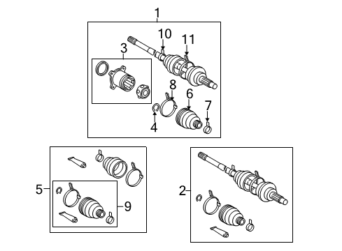 2010 Toyota Highlander Drive Axles - Rear Shaft & Joint Assembly Diagram for 42370-49256